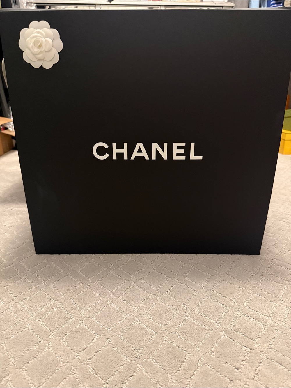 CHANEL Black Studded Logo Tote with Chain-Detail Handles - Picture 13 of 13